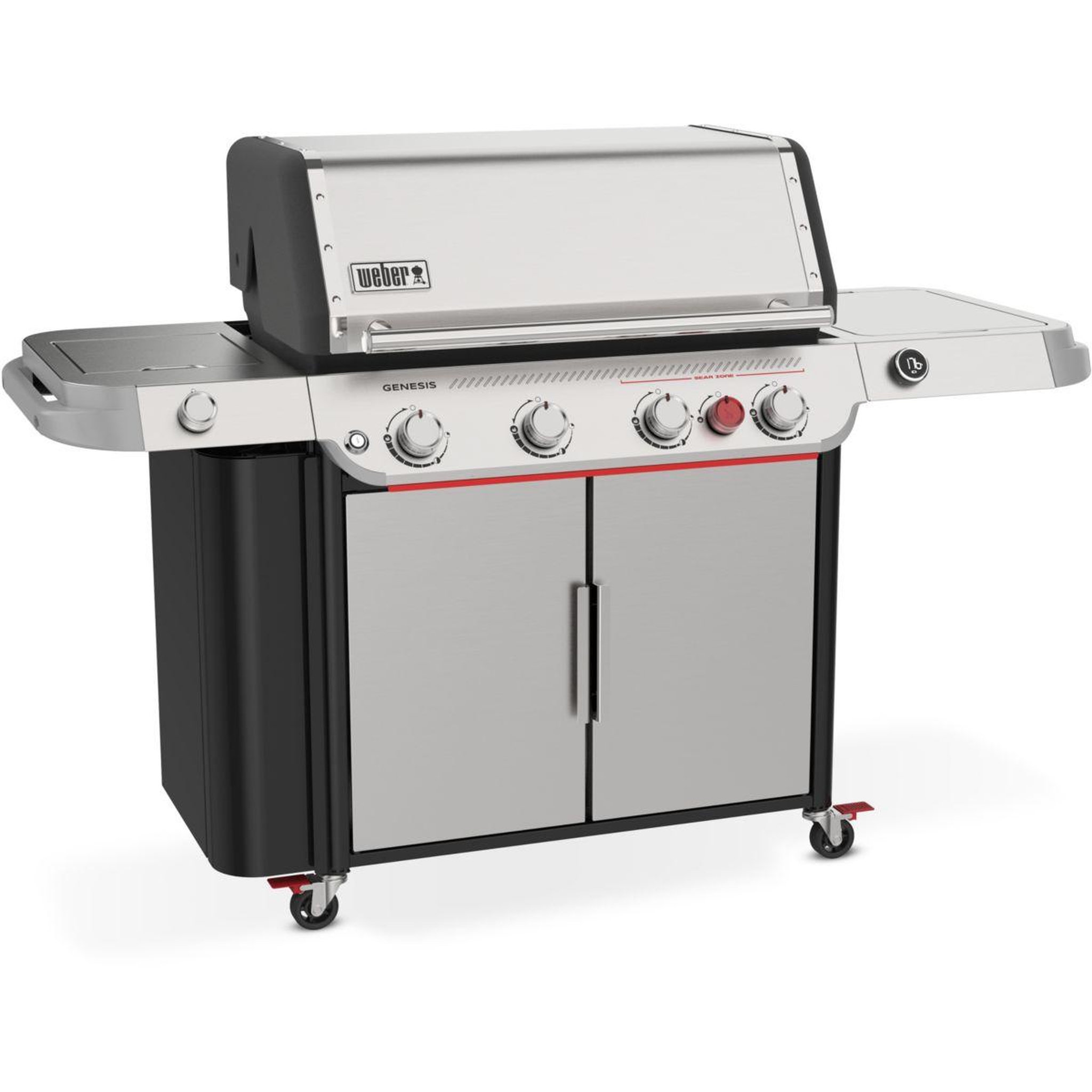 Voir la diapositive 3 : Weber Barbecue gaz genesis sp-435 4 brûleurs réchaud latéral thermomètre digital sur chariot, 86x48 cm