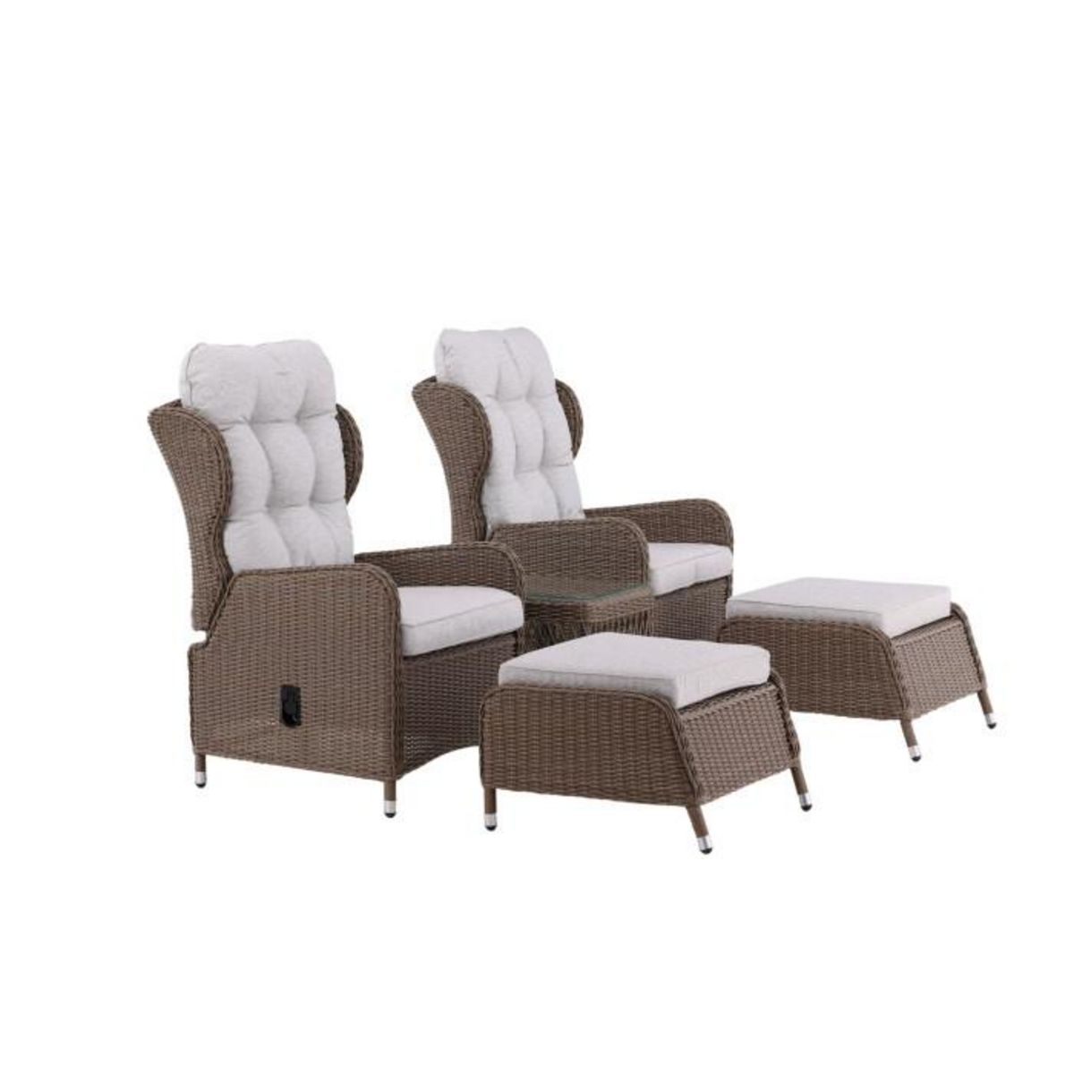 Paris Prix Salon de Jardin Lounge Inclinable  Washington  103cm Naturel