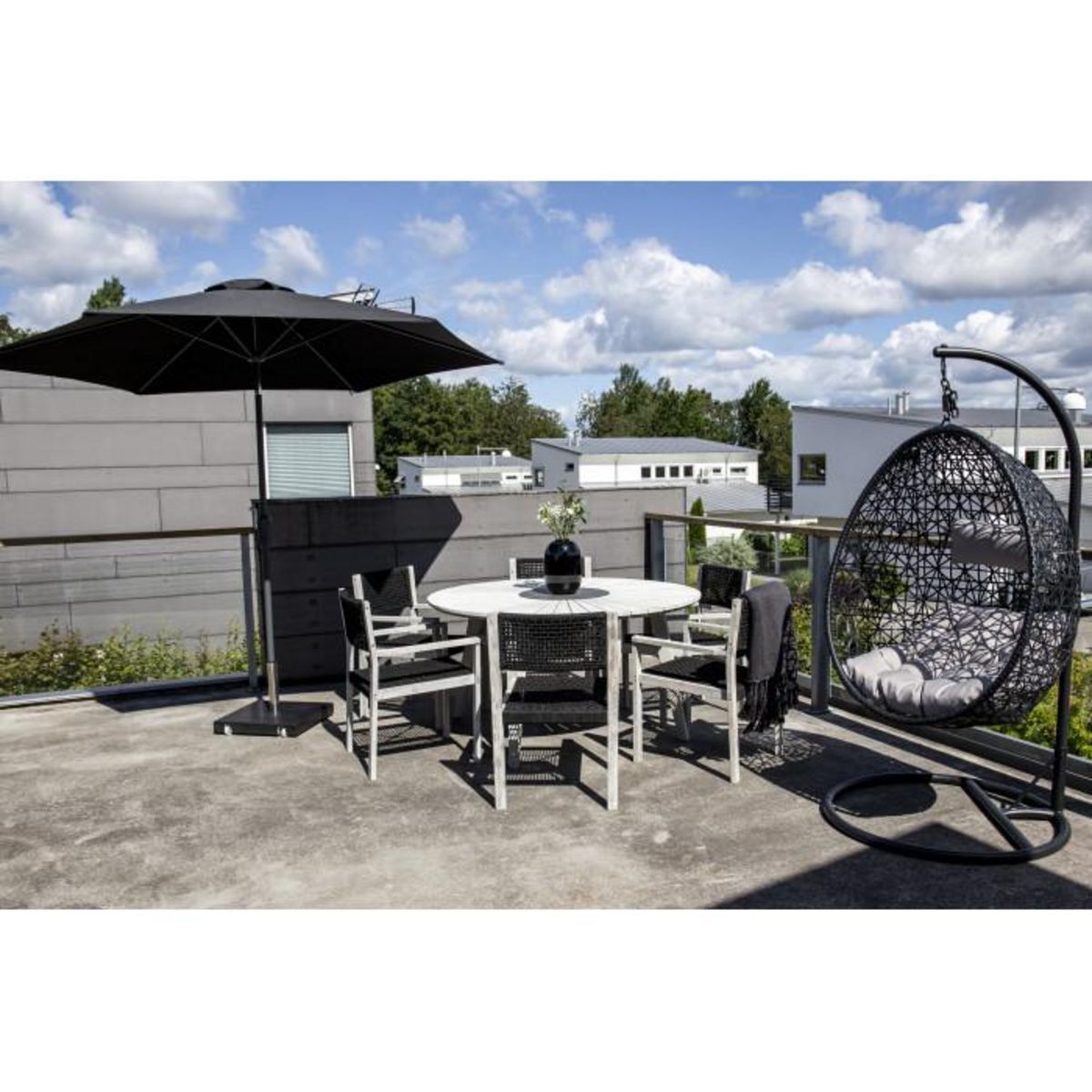 Paris Prix Parasol en Métal  Leeds  300cm Noir