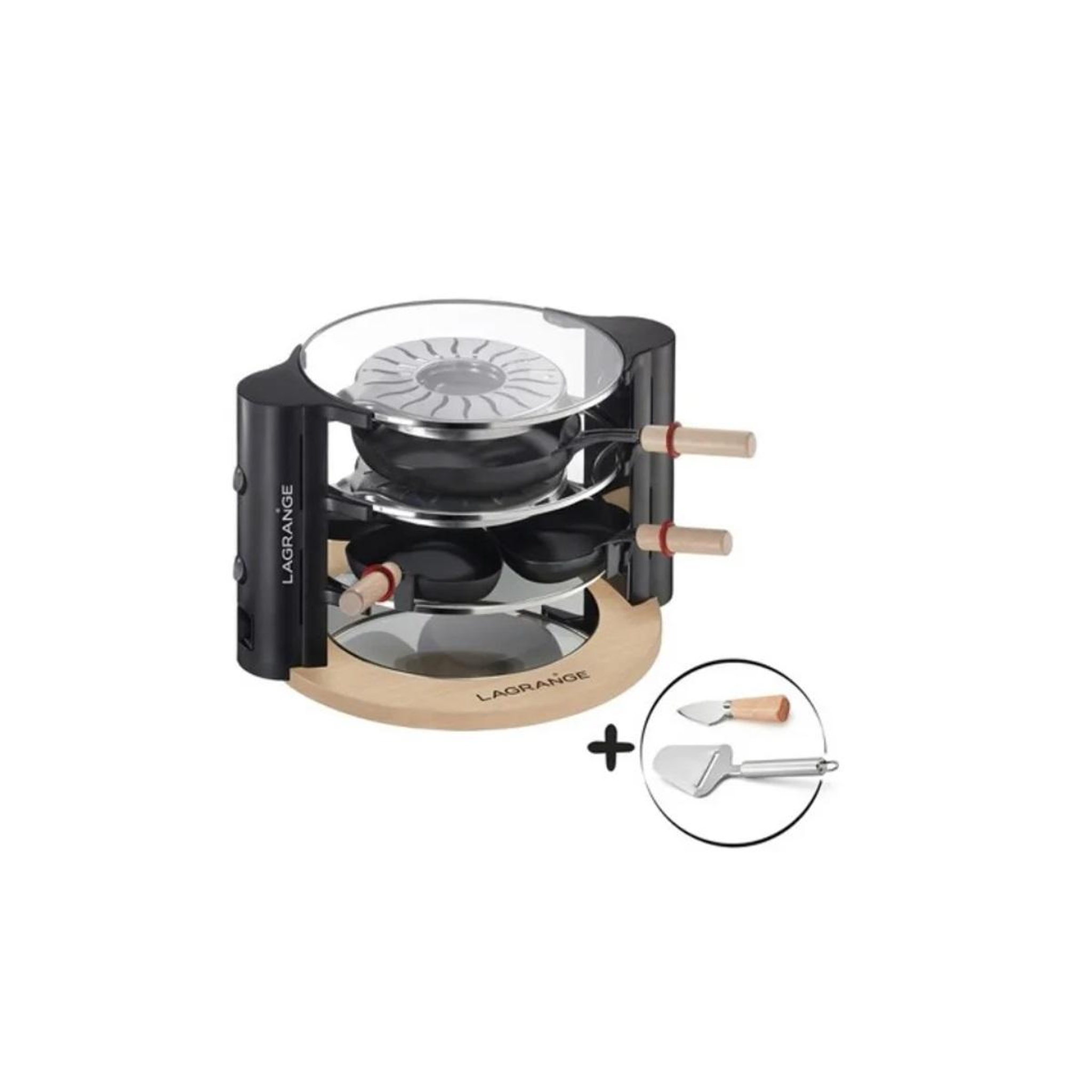 Voir la diapositive 2 : LAGRANGE Appareil à raclette 8 personnes 900w - 149013