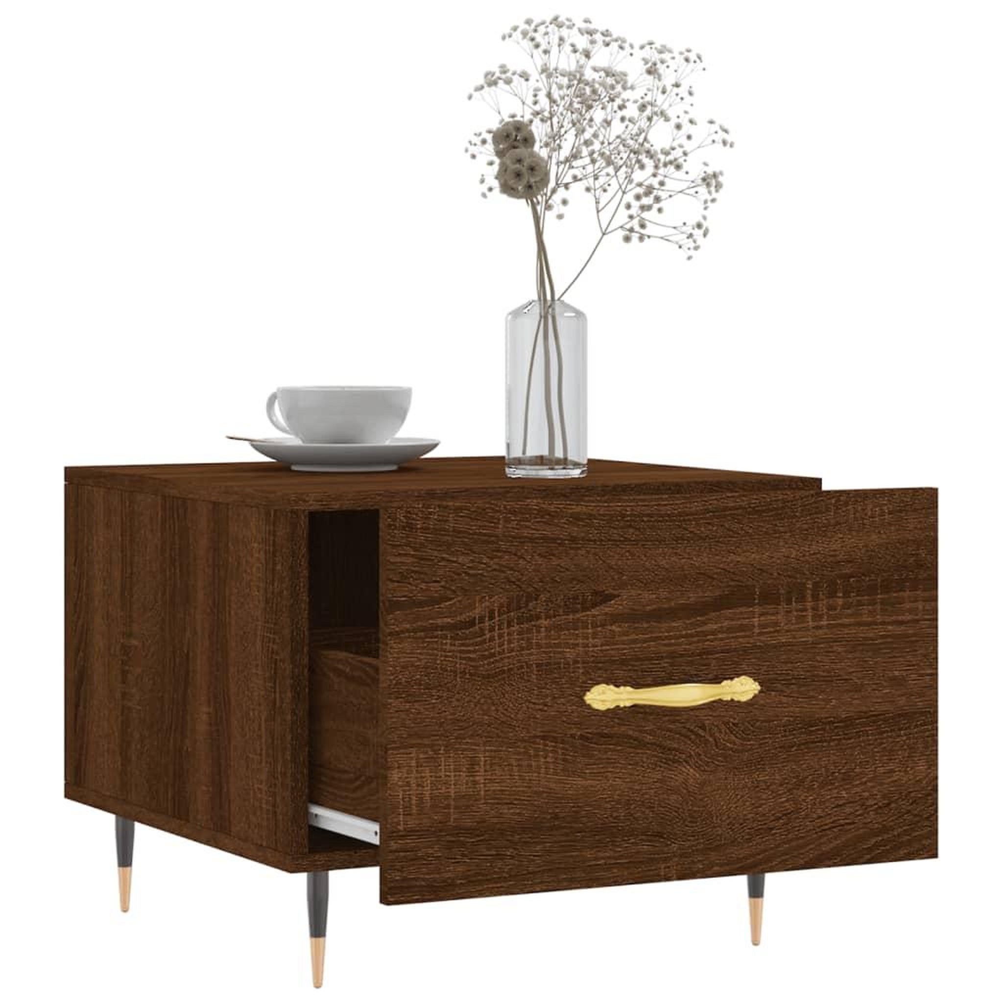 Voir la diapositive 4 : VIDAXL Table basse Chene marron 50x50x40 cm Bois d'ingenierie