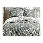 GENERIQUE Parure de lit - 1 housse de couette 220 x 240 cm + 2 taies d'oreiller 60 x 60 cm - 100% coton renforcé - Gris