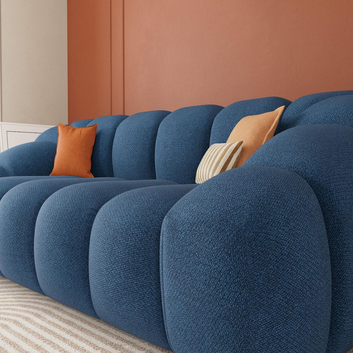 LISA DESIGN Ava - canapé 3 places en velours texturé