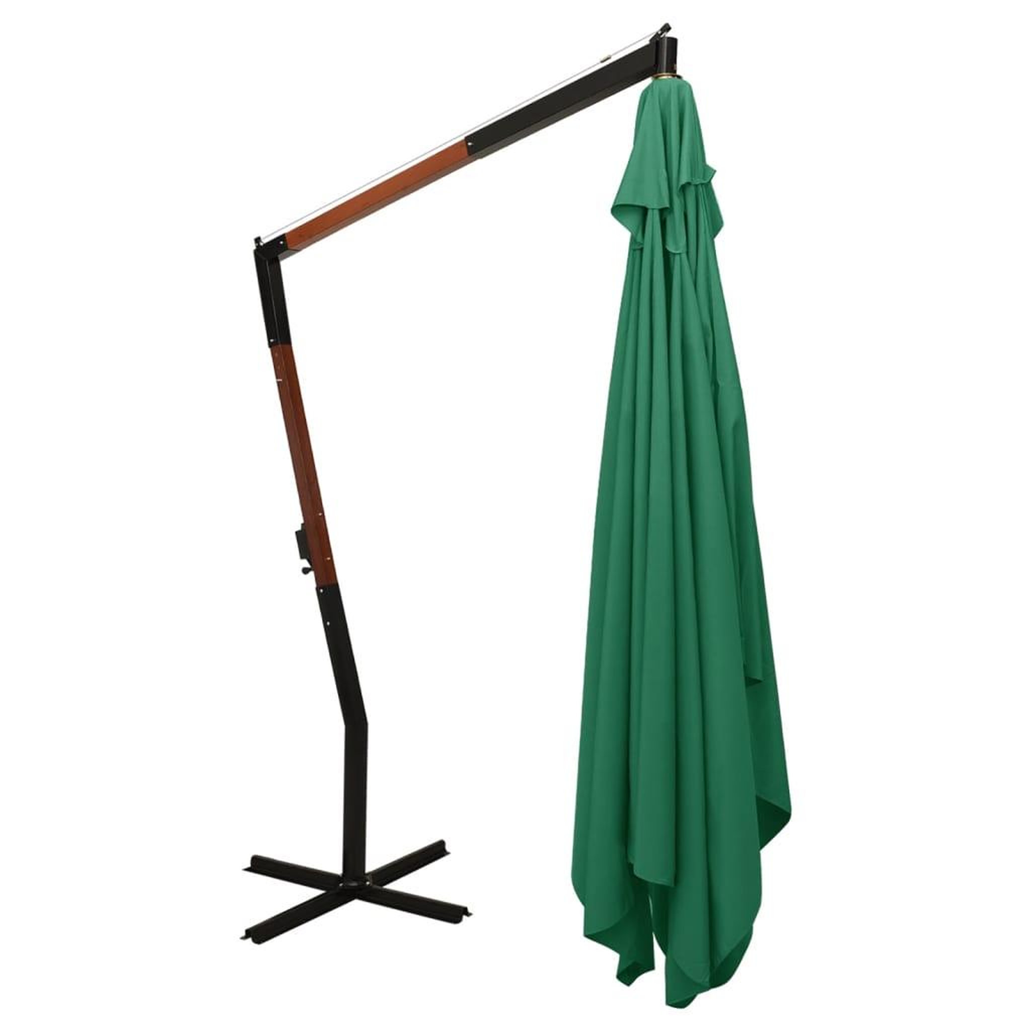 Voir la diapositive 4 : VIDAXL Parasol de jardin en porte-a-faux avec mat en bois vert