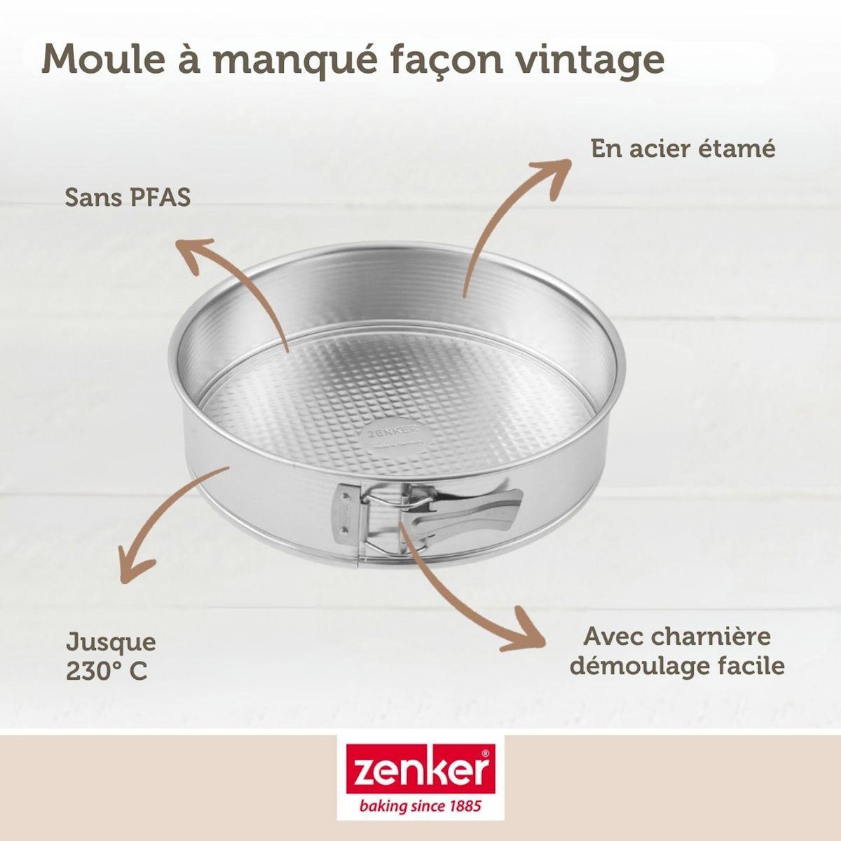 ZENKER Moule à manqué à charnière 18,5 cm Zenker Silver