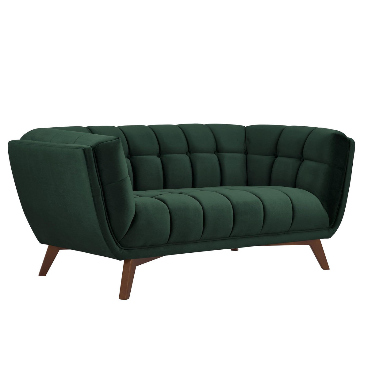 Rendez vous déco Canapé 3 places en velours vert foncé - Mona