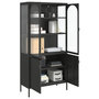 Voir la diapositive 5 : VIDAXL Buffet haut noir 90x40x180 cm verre et acier