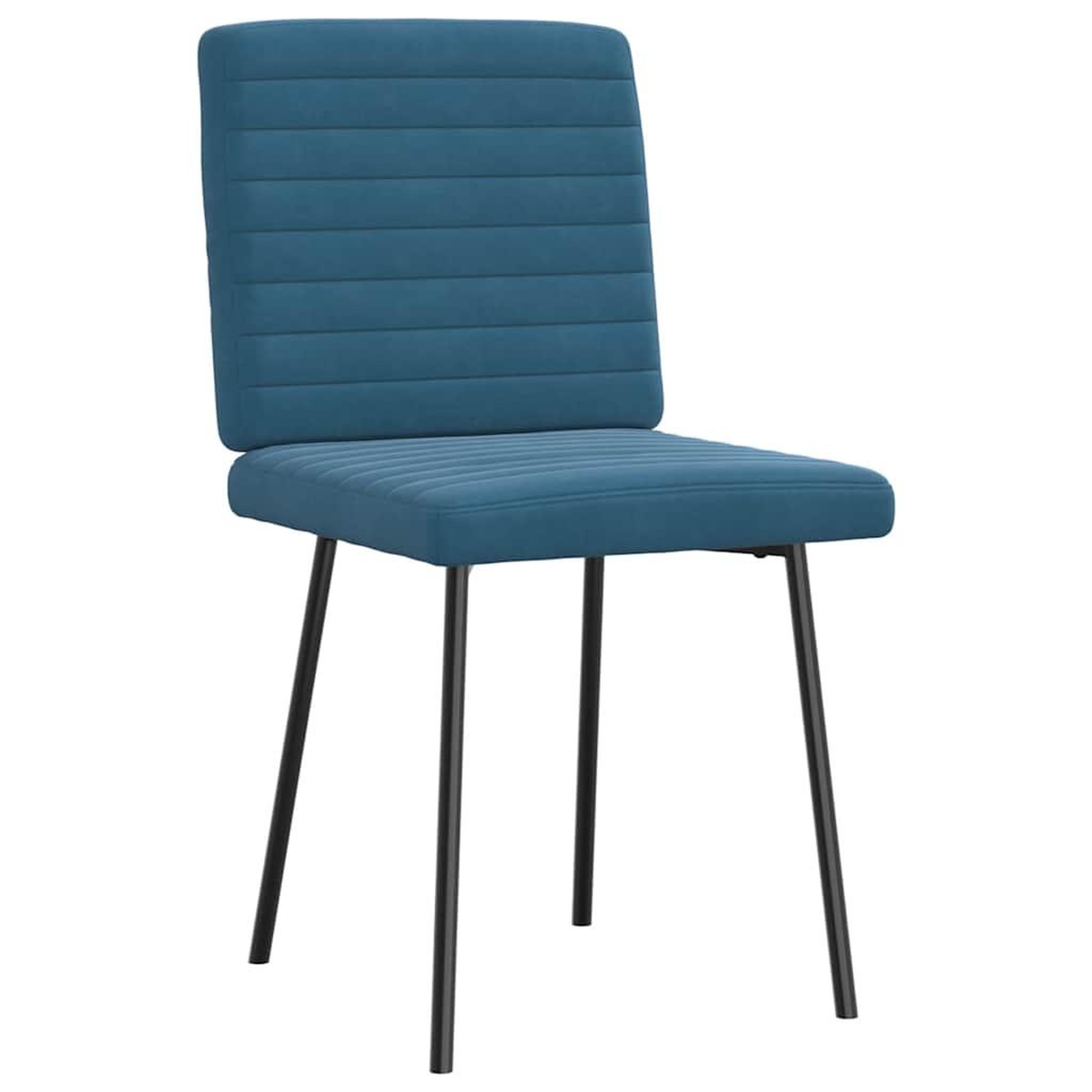Voir la diapositive 3 : VIDAXL Chaises a manger lot de 2 Bleu Velours