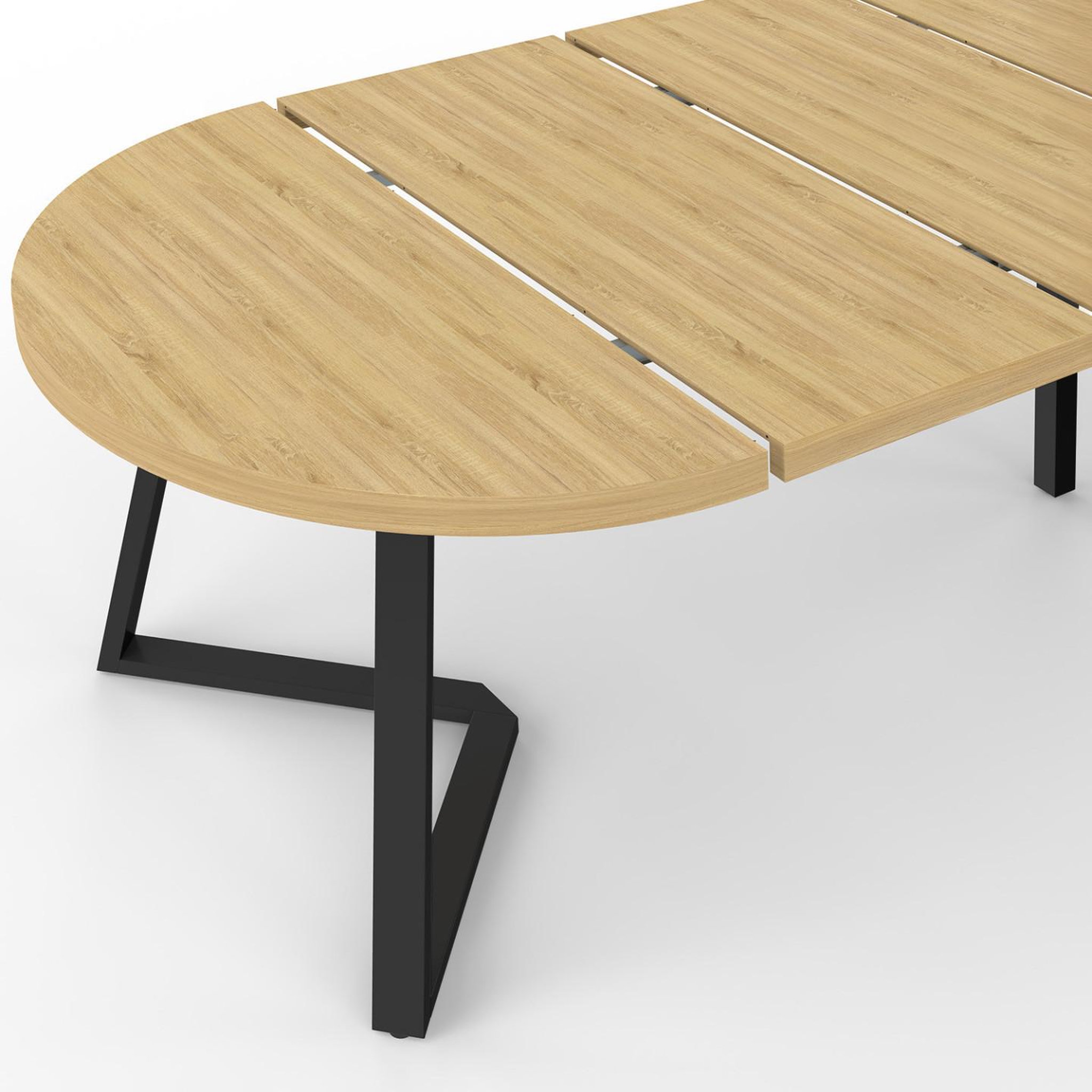 Voir la diapositive 6 : ID MARKET Table à manger extensible ronde selma 4-10 personnes bois effet hêtre 110-300 cm