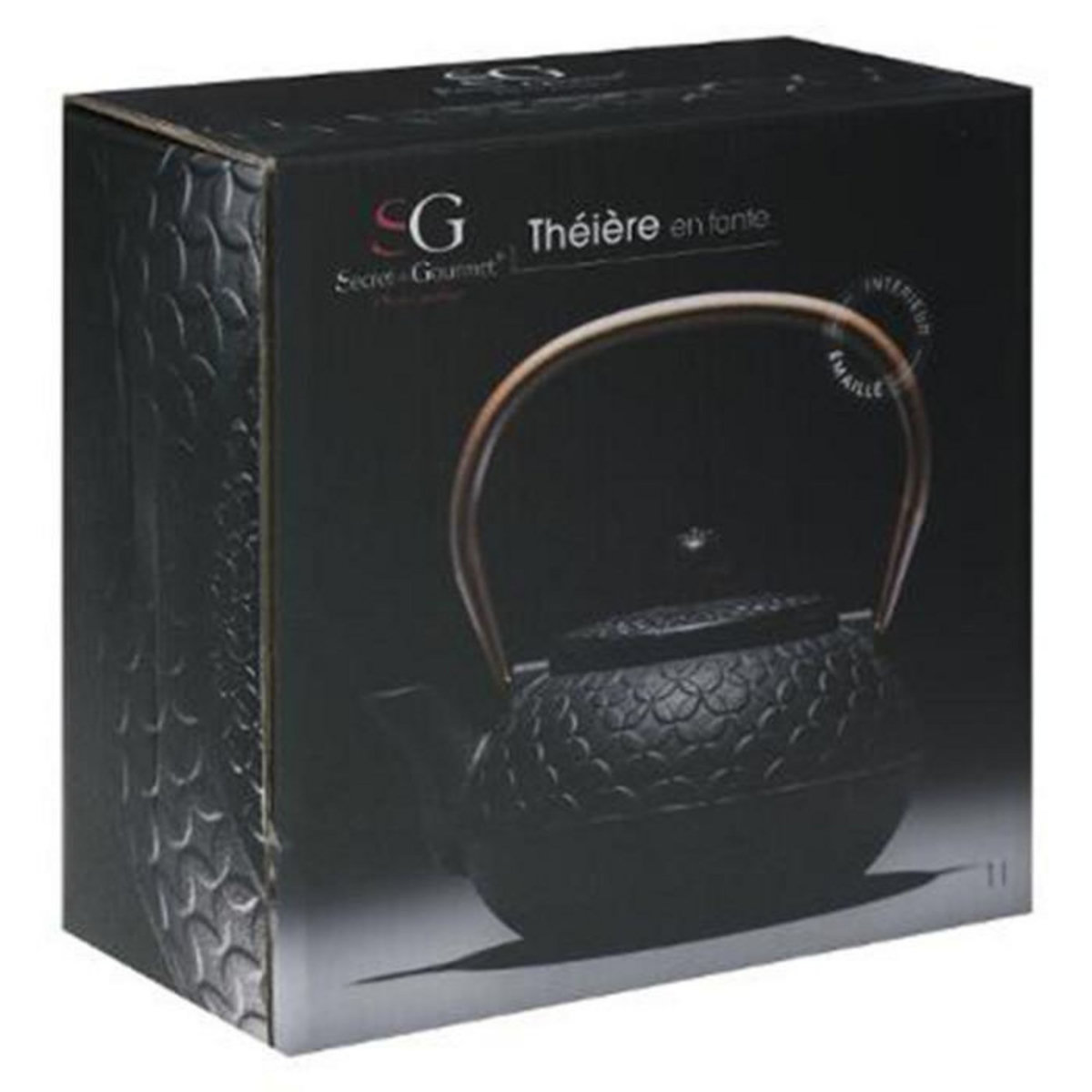 SECRET DE GOURMET Théière en fonte design Flower - 1000 ml - Noir
