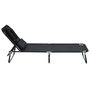 Voir la diapositive 5 : HOMCOM Transat de jardin chaise longue pliante bain de soleil pour lecture noir