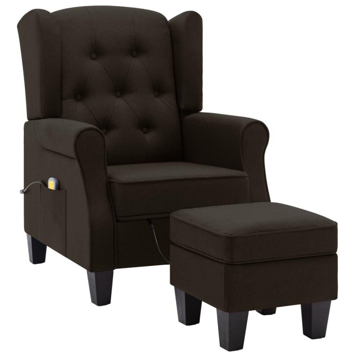 VIDAXL Fauteuil de massage avec repose-pied Marron fonce Tissu
