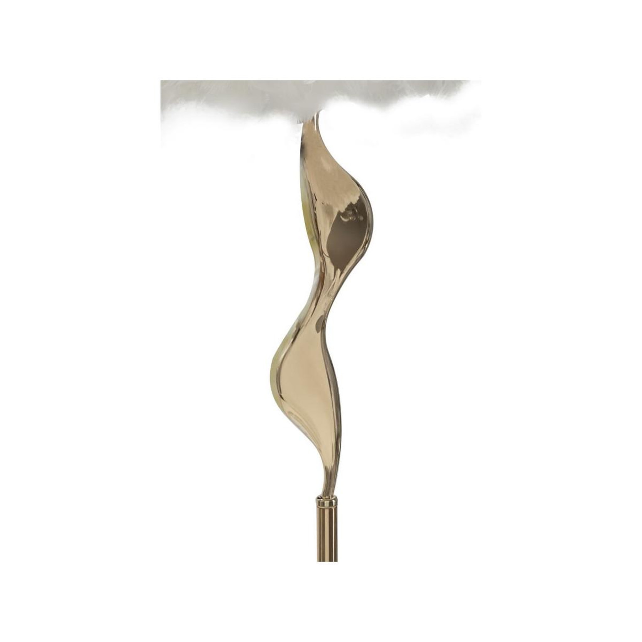 Voir la diapositive 3 : Paris Prix Lampadaire imitation plume  slim  165cm or & blanc
