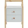 Voir la diapositive 3 : Table de chevet enfant  2 tiroirs L46cm CLEM