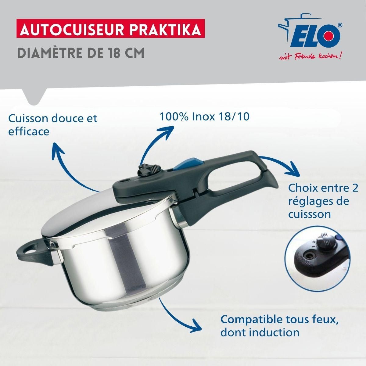 ELO Autocuiseur 18 cm d'une capacité de 2,7 litres Elo Praktika