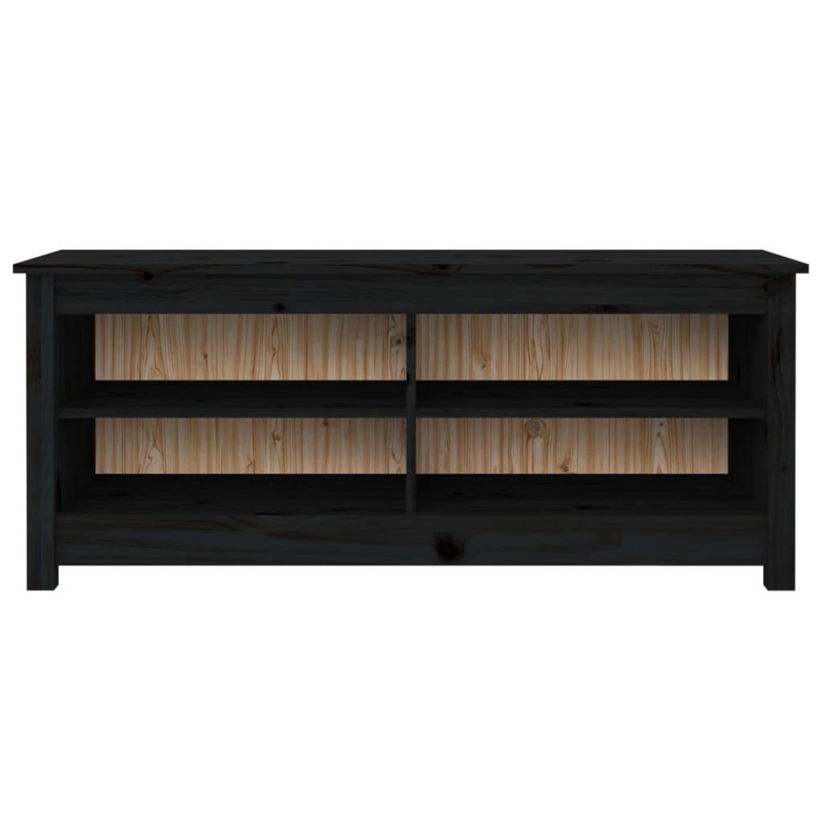 VIDAXL Banc a chaussures Noir 110x38x45,5 cm Bois de pin massif