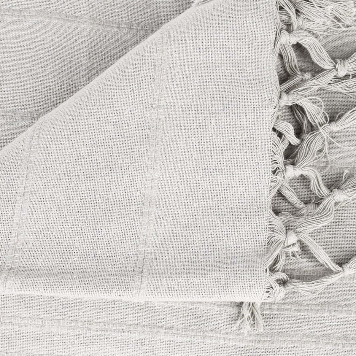 ATMOSPHERA Jeté de lit 160x220 gris clair coton