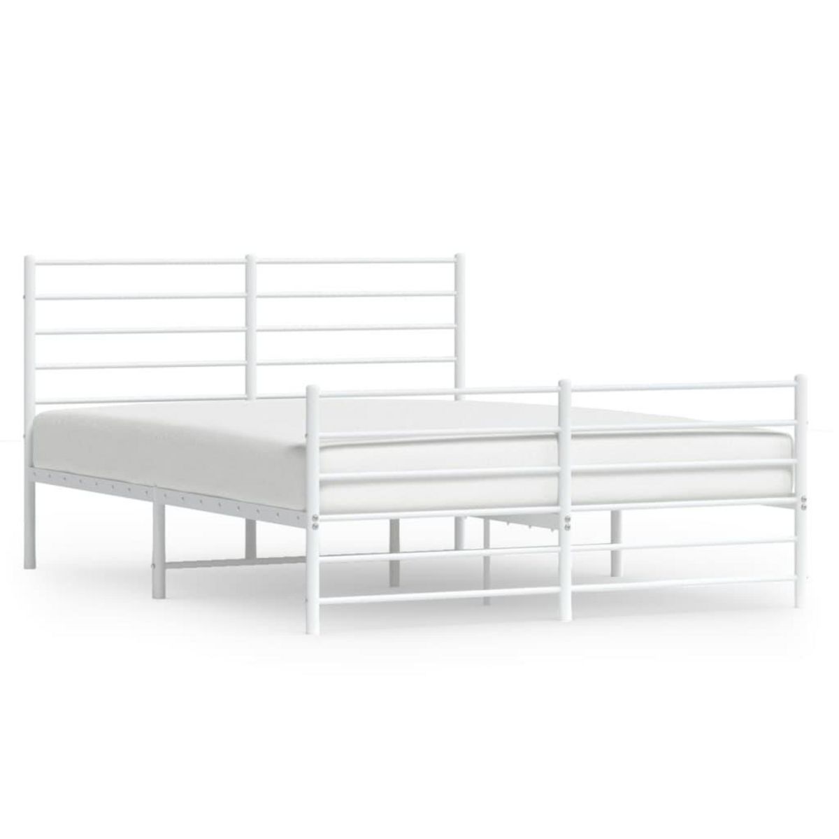 VIDAXL Cadre de lit metal sans matelas et pied de lit blanc 120x190 cm