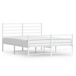 VIDAXL Cadre de lit metal sans matelas et pied de lit blanc 120x190 cm