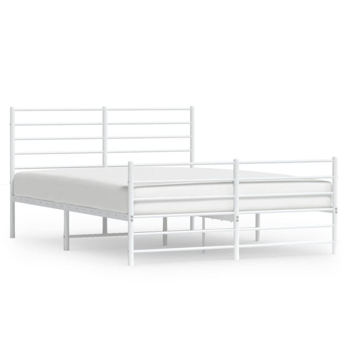 VIDAXL Cadre de lit metal sans matelas et pied de lit blanc 120x190 cm