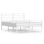 VIDAXL Cadre de lit metal sans matelas et pied de lit blanc 120x190 cm