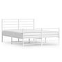 Voir la diapositive 1 : VIDAXL Cadre de lit metal sans matelas et pied de lit blanc 120x190 cm