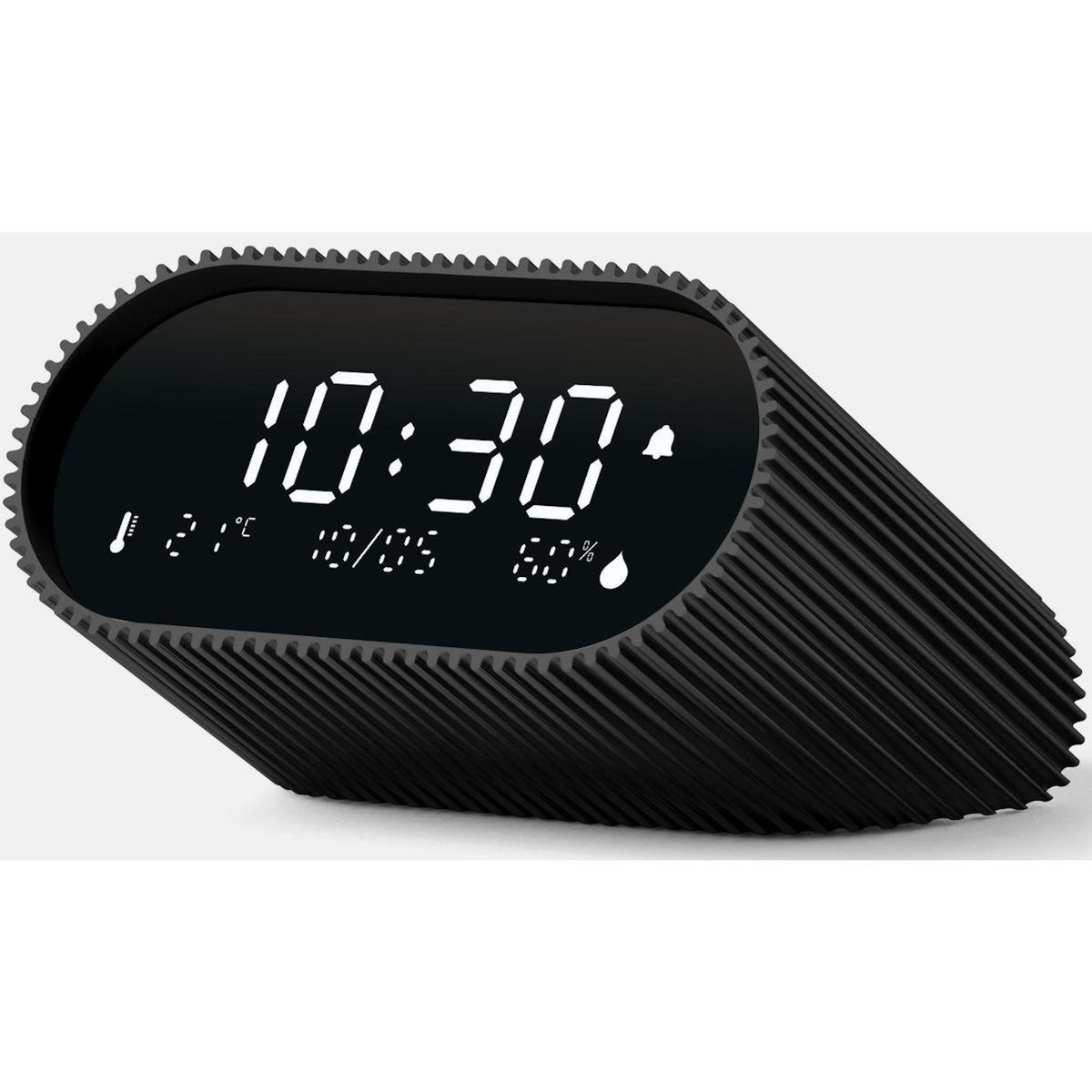 LEXON Réveil Ray Clock Thermomètre et Hygromètre Noir