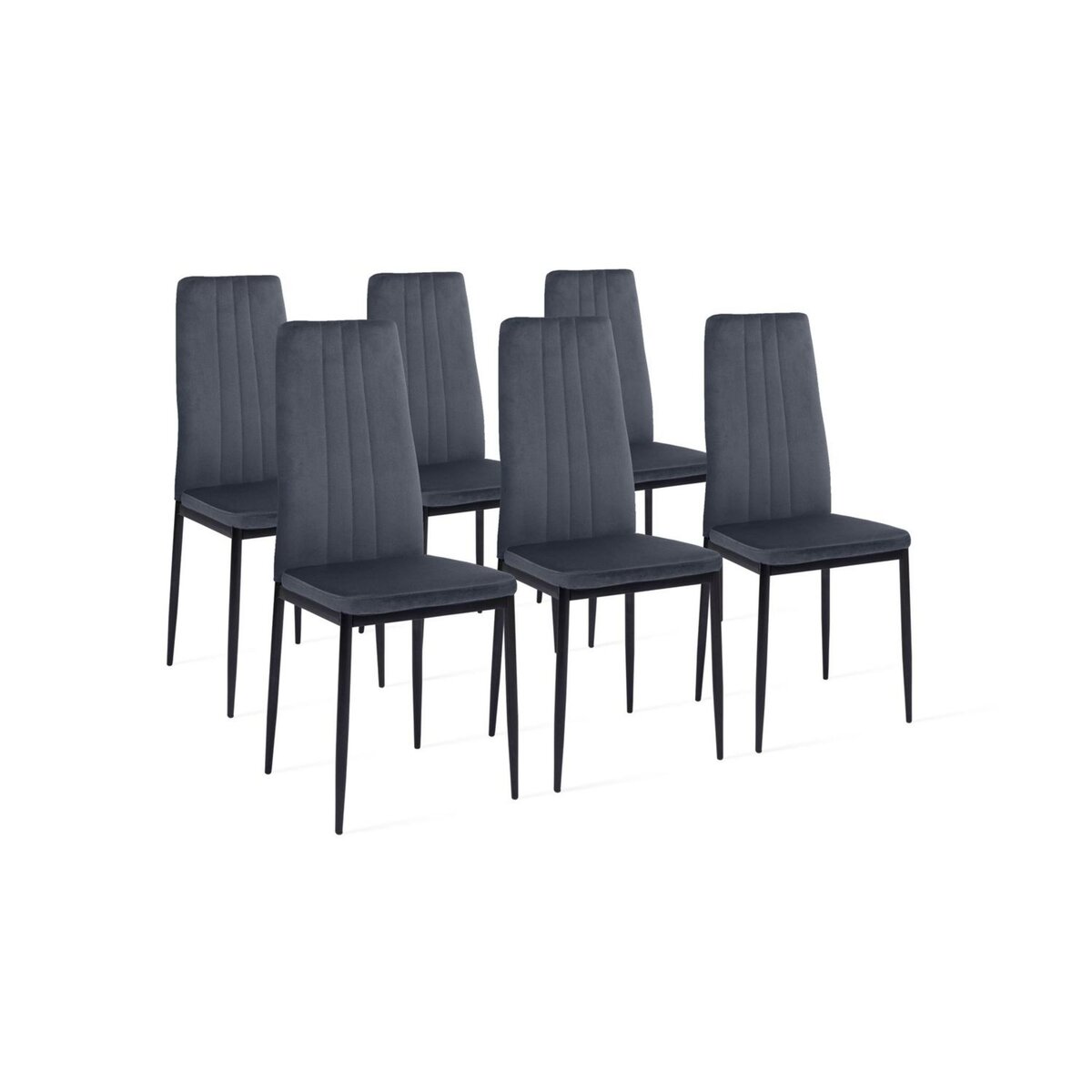 Lot de 6 chaises en velours JUNE