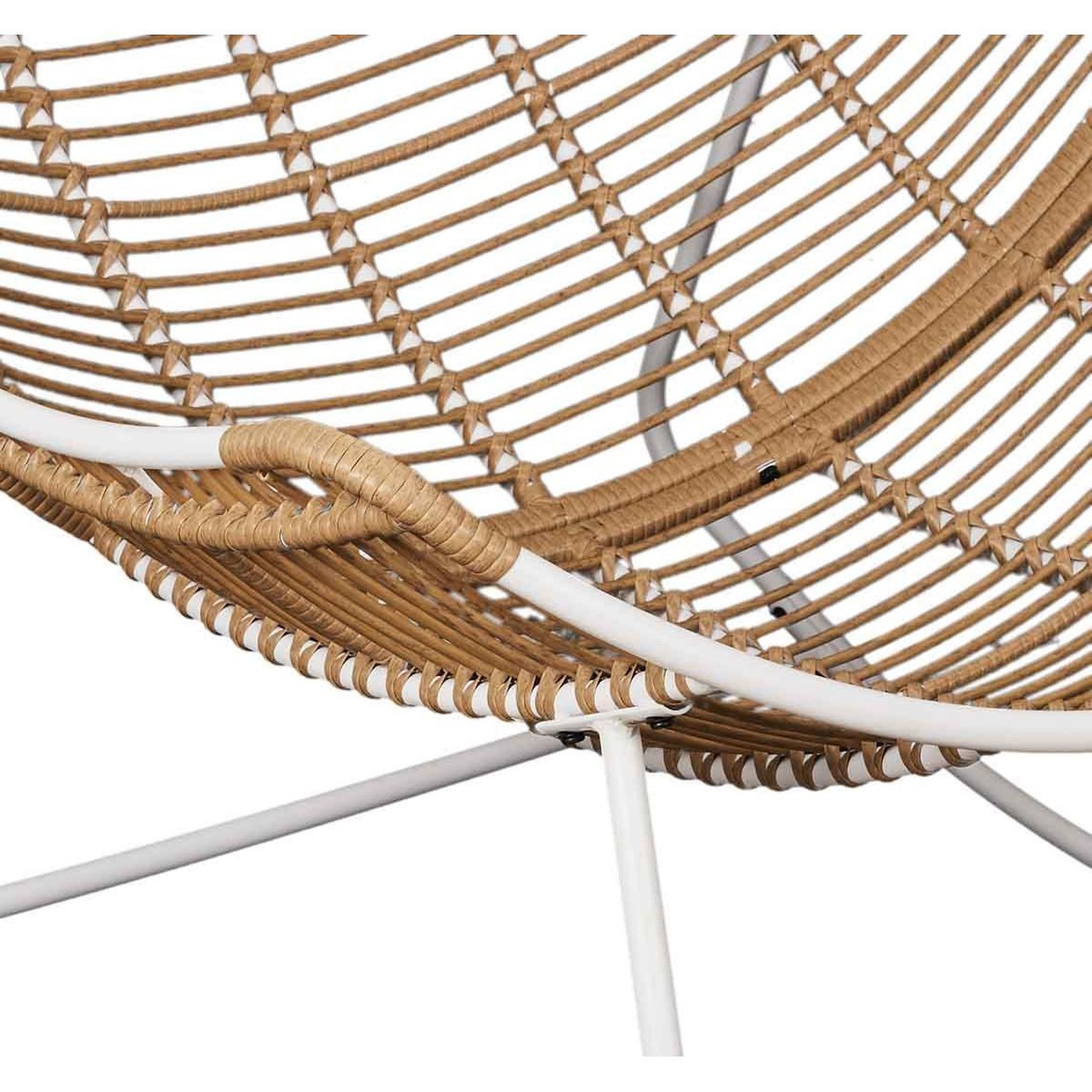 Voir la diapositive 5 : The Home Deco Factory Fauteuil Design  Odin  110cm Naturel & Blanc