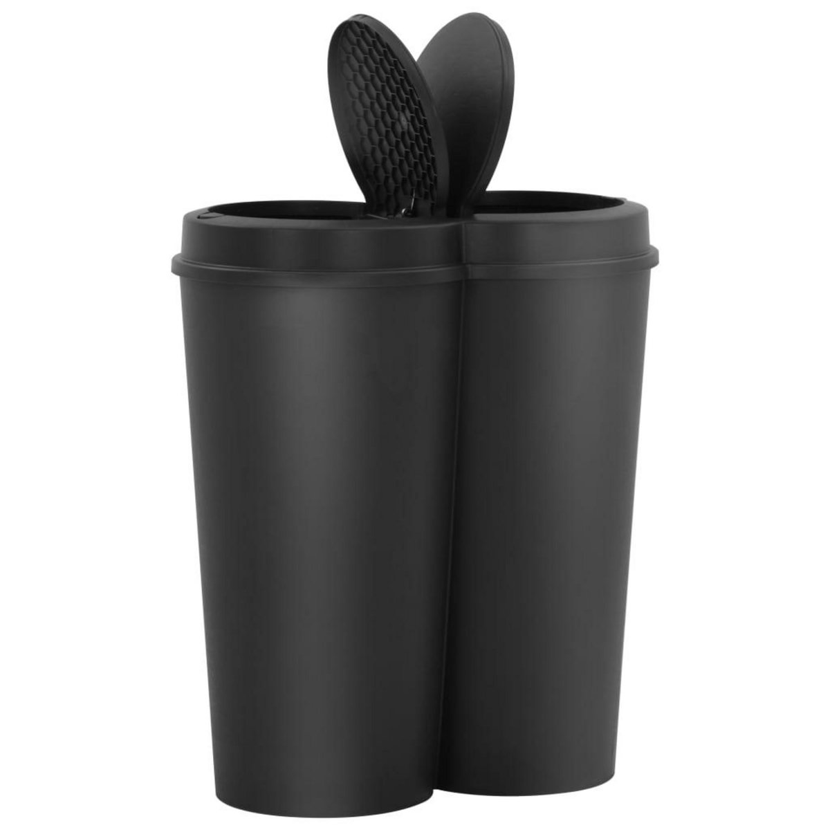 VIDAXL Poubelle double a ordures Noir 50 L