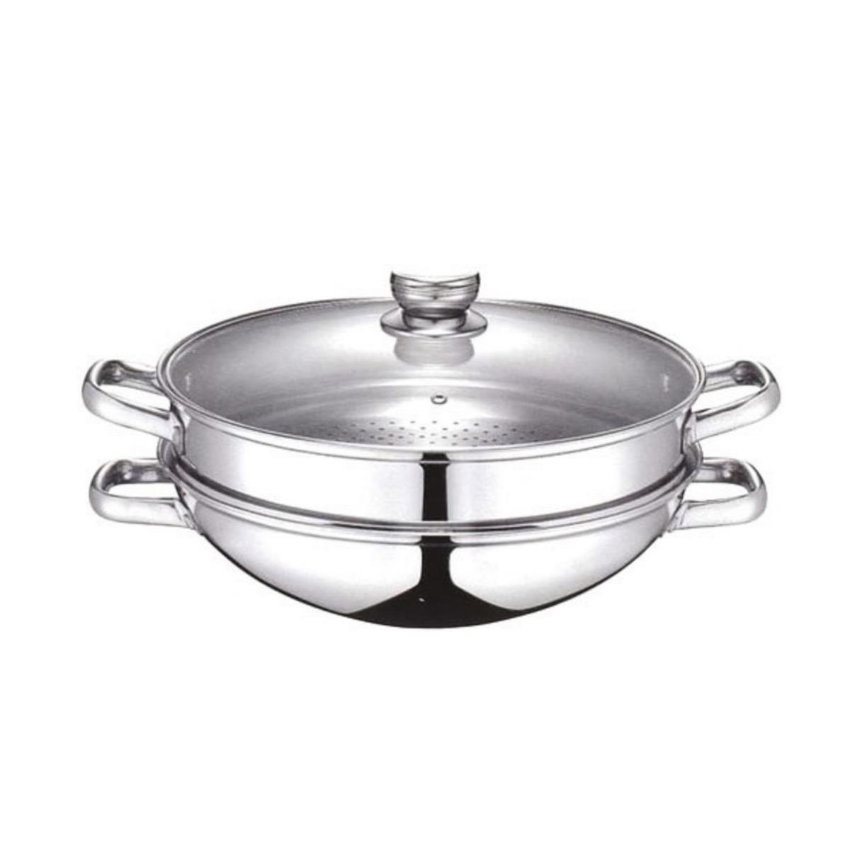 BAUMALU Wok & wok vapeur 2 en 1 32cm en inox - 343832
