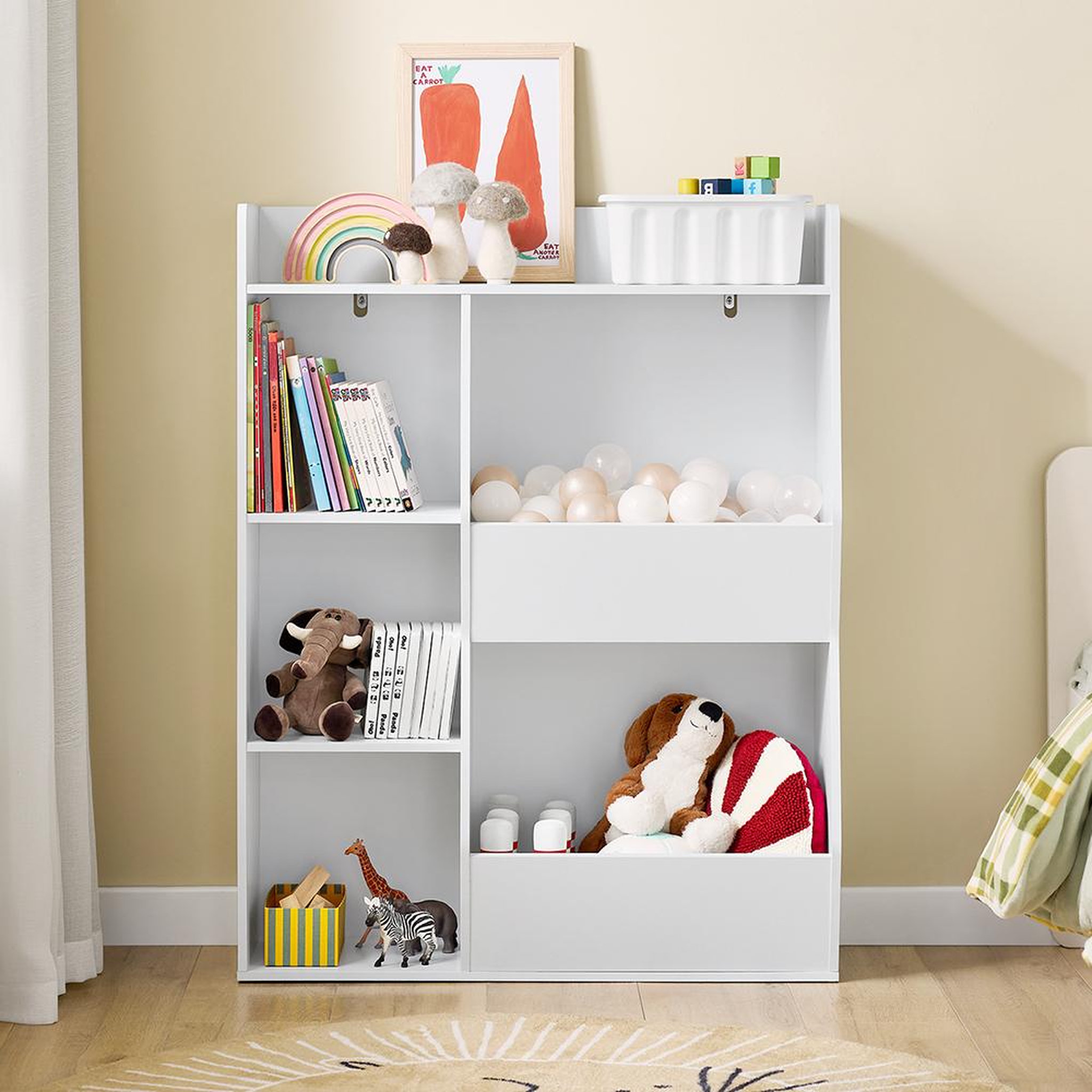Voir la diapositive 4 : SOBUY SoBuy - Bibliothèque Enfant à 5 étagères - Nordique - KMB55-K