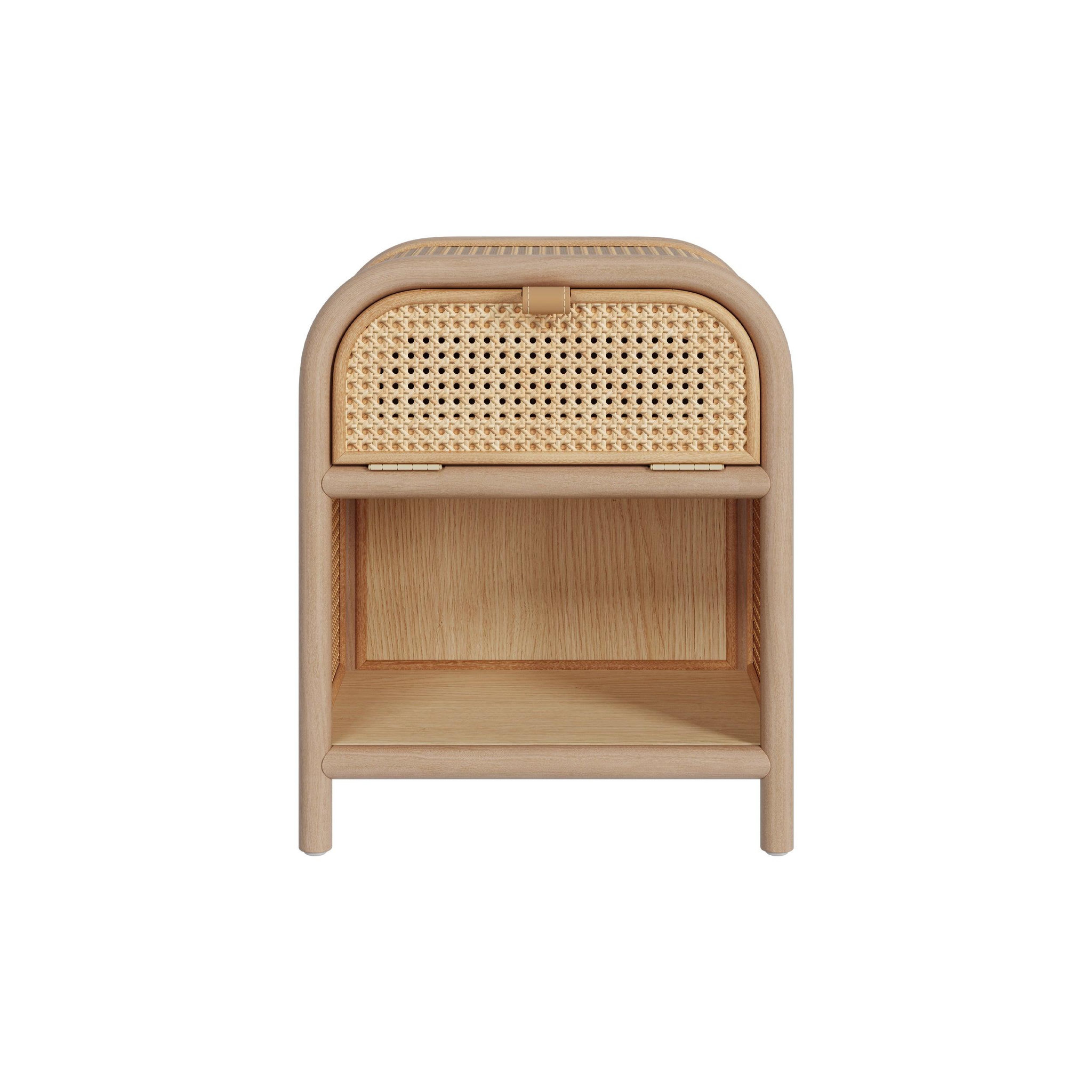 MAISON PAVANE Table de chevet en bois massif, 1 porte et 1 niche-alata