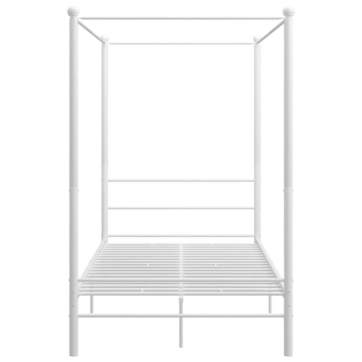 VIDAXL Cadre de lit a baldaquin sans matelas blanc 140x200 cm metal