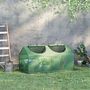 Voir la diapositive 4 : OUTSUNNY Mini serre de jardin serre à tomates 120 x 60 x 60 cm 2 fenêtres zippées enroulables acier thermolaqué PE haute densité vert