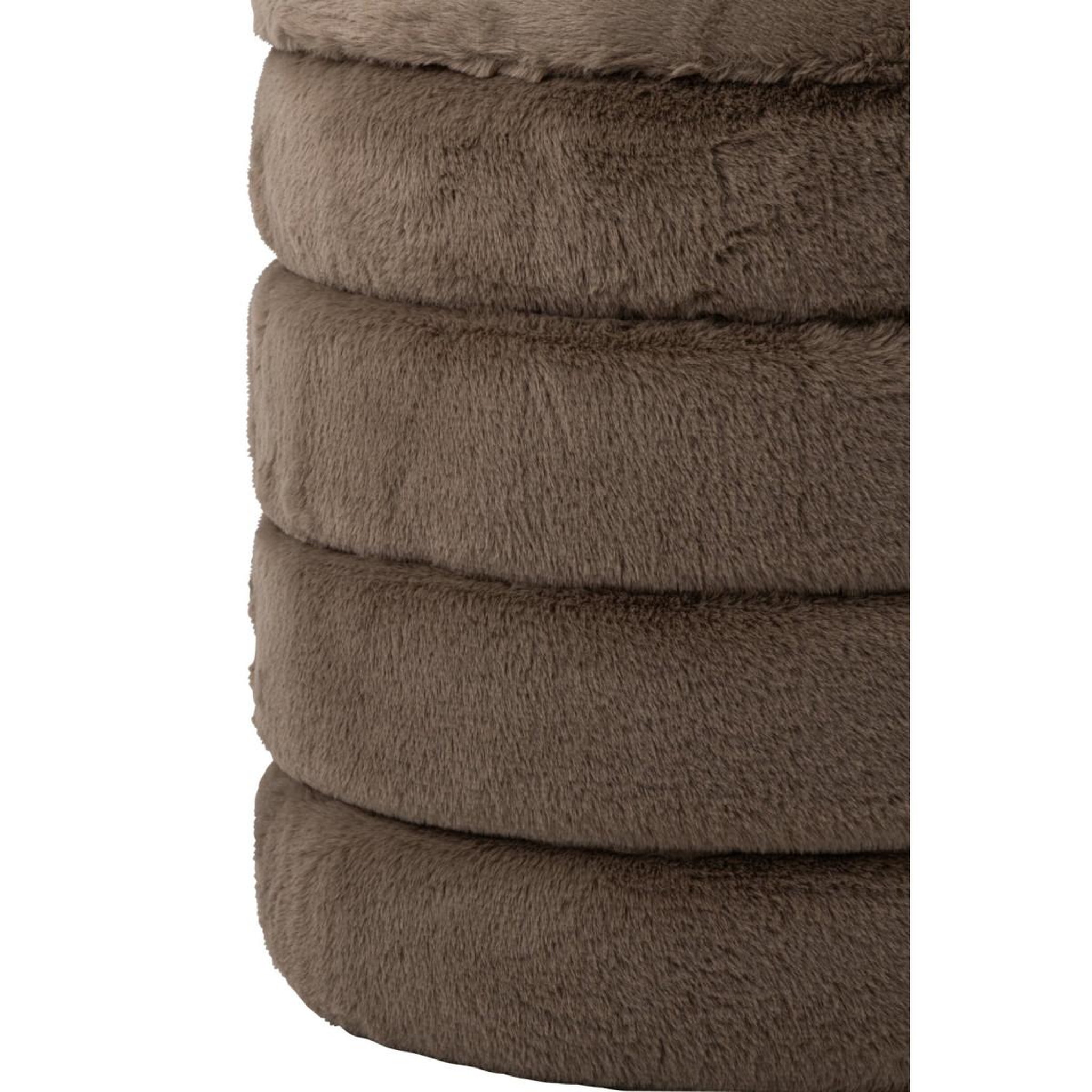 Voir la diapositive 6 : J-LINE Pouf coffre imitation fourrure  cotton  47cm taupe