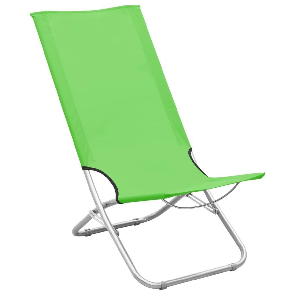 VIDAXL Chaises de plage pliables lot de 2 Vert Tissu