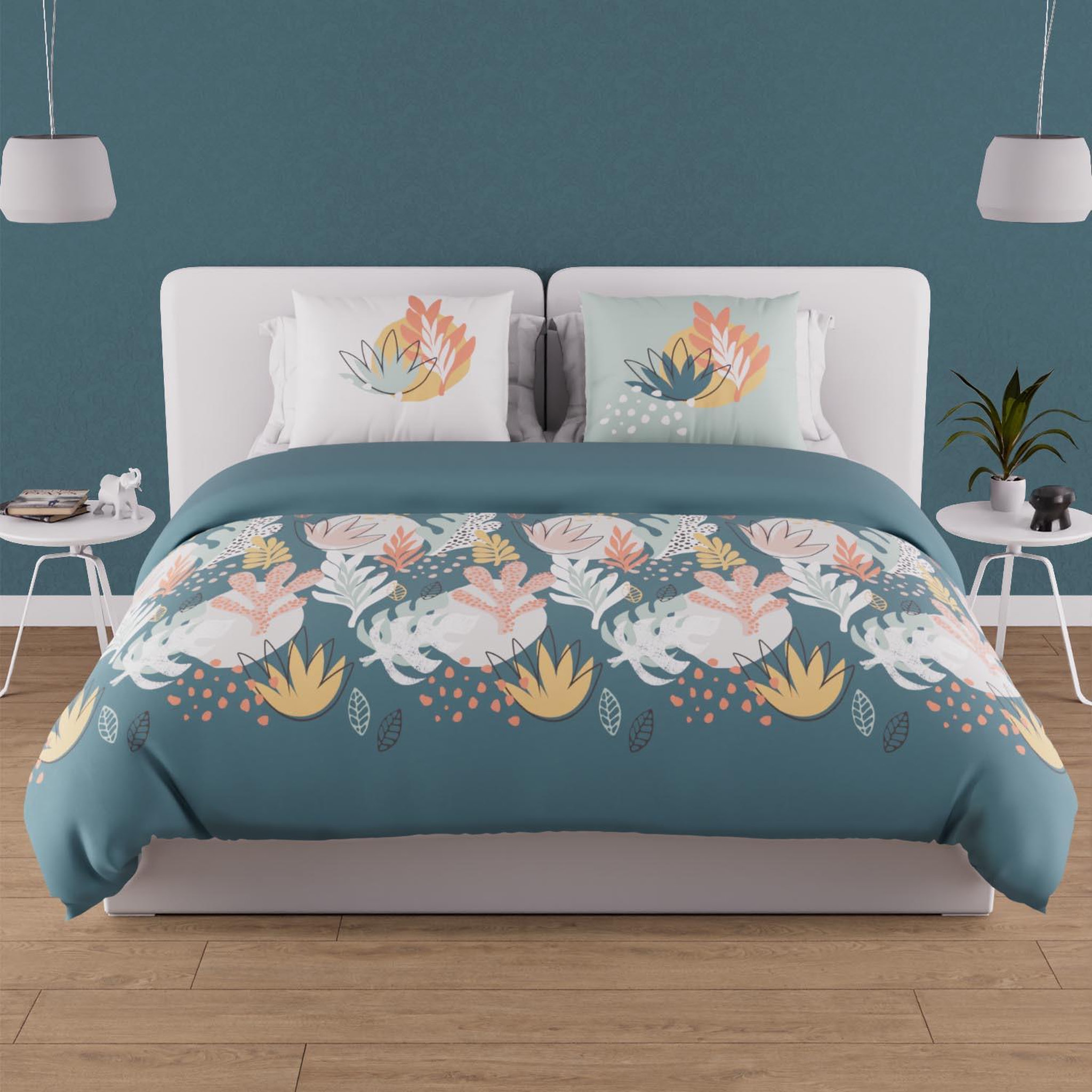 Voir la diapositive 1 : SOLEIL D'OCRE Parure housse de couette en coton 57 fils MATHIS, par Soleil d'ocre