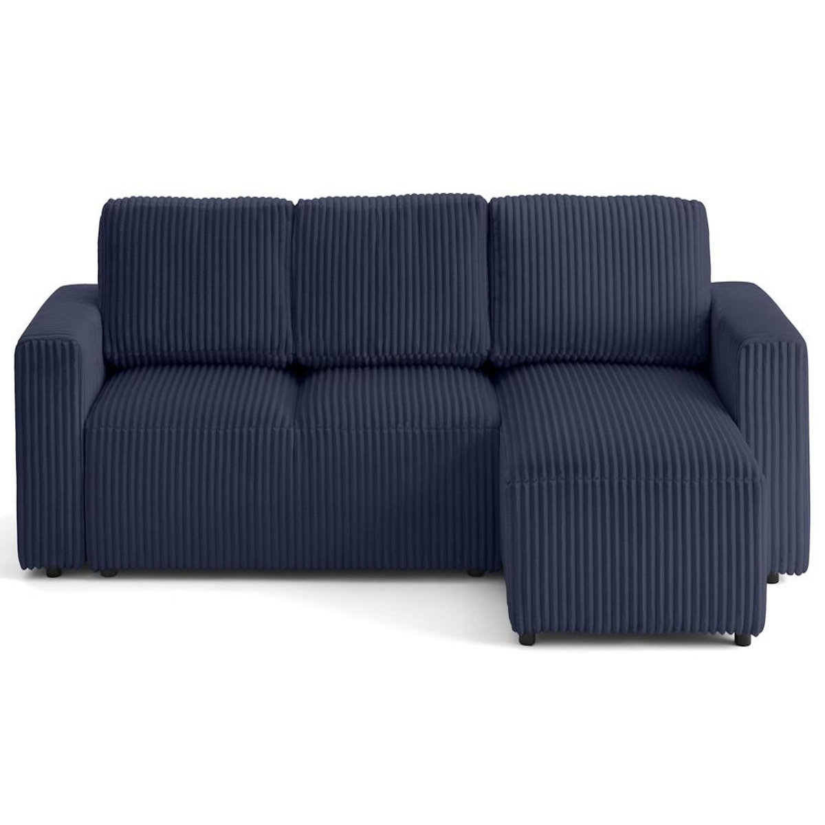 LISA DESIGN Livy - canapé d'angle réversible 4 places convertible avec coffre en velours côtelé grosses côtes