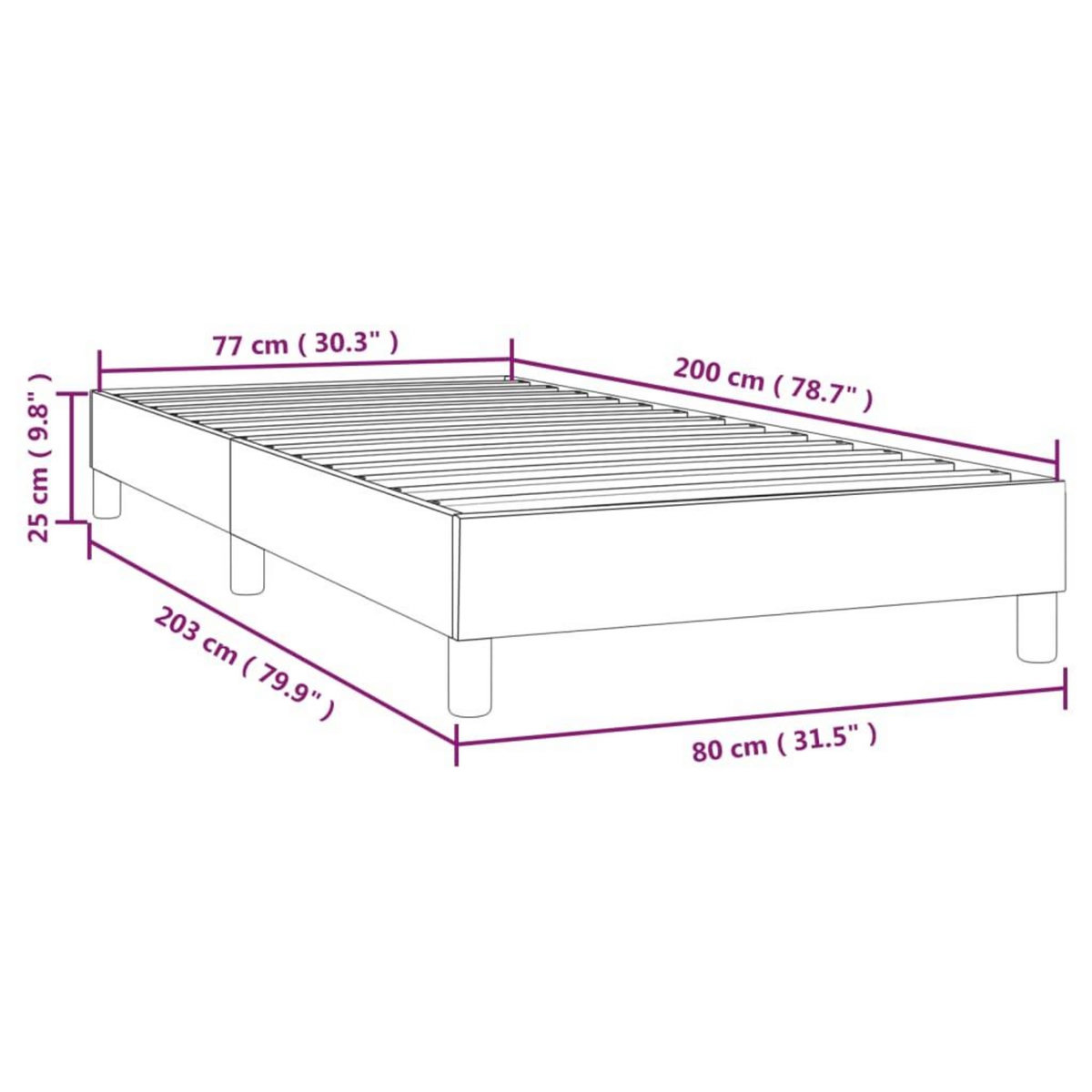VIDAXL Cadre de lit sans matelas taupe 80x200 cm tissu