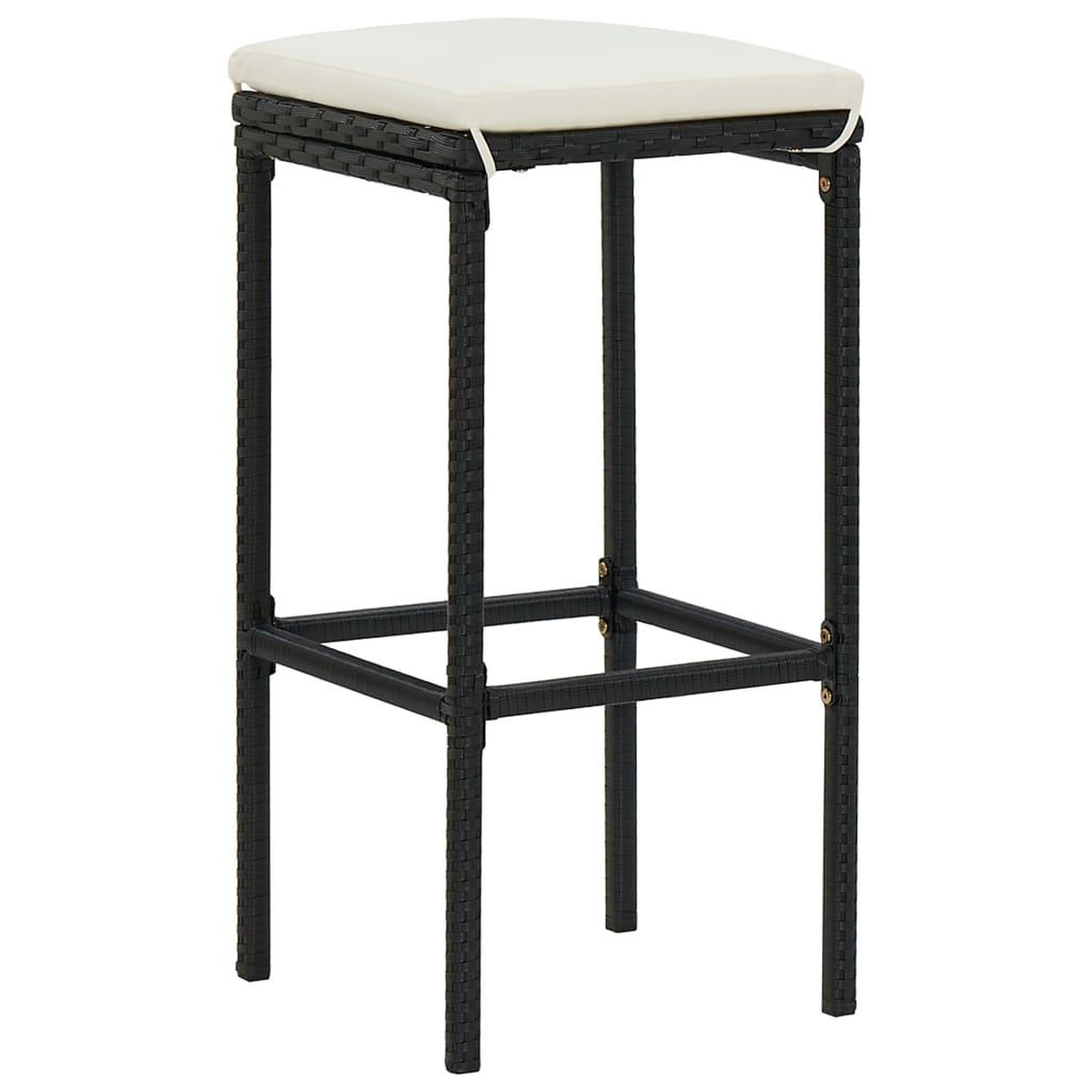 Voir la diapositive 4 : VIDAXL Ensemble de bar de jardin 7 pcs et coussins Resine tressee Noir