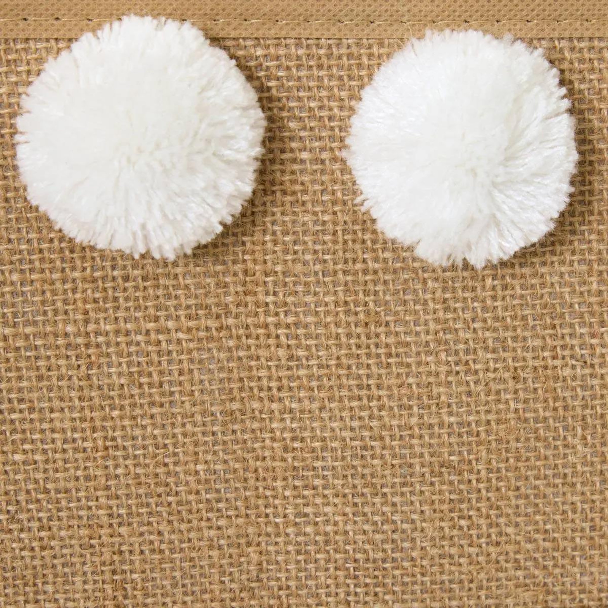 Voir la diapositive 2 : Atmosphera Kids Boîte de rangement enfant  pompons  29x29cm naturel