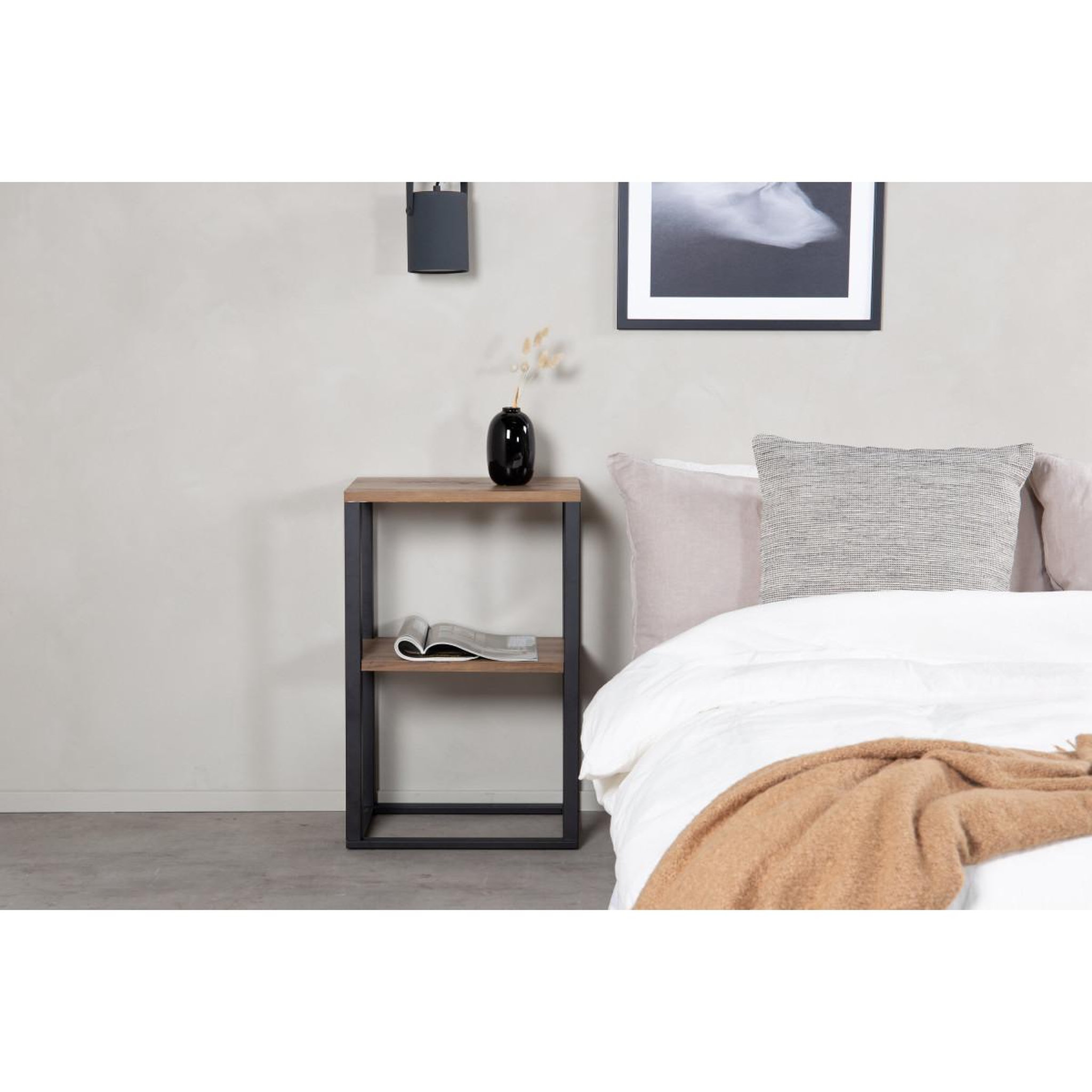 Voir la diapositive 4 : Paris Prix Table de chevet double  rise  70cm naturel & noir