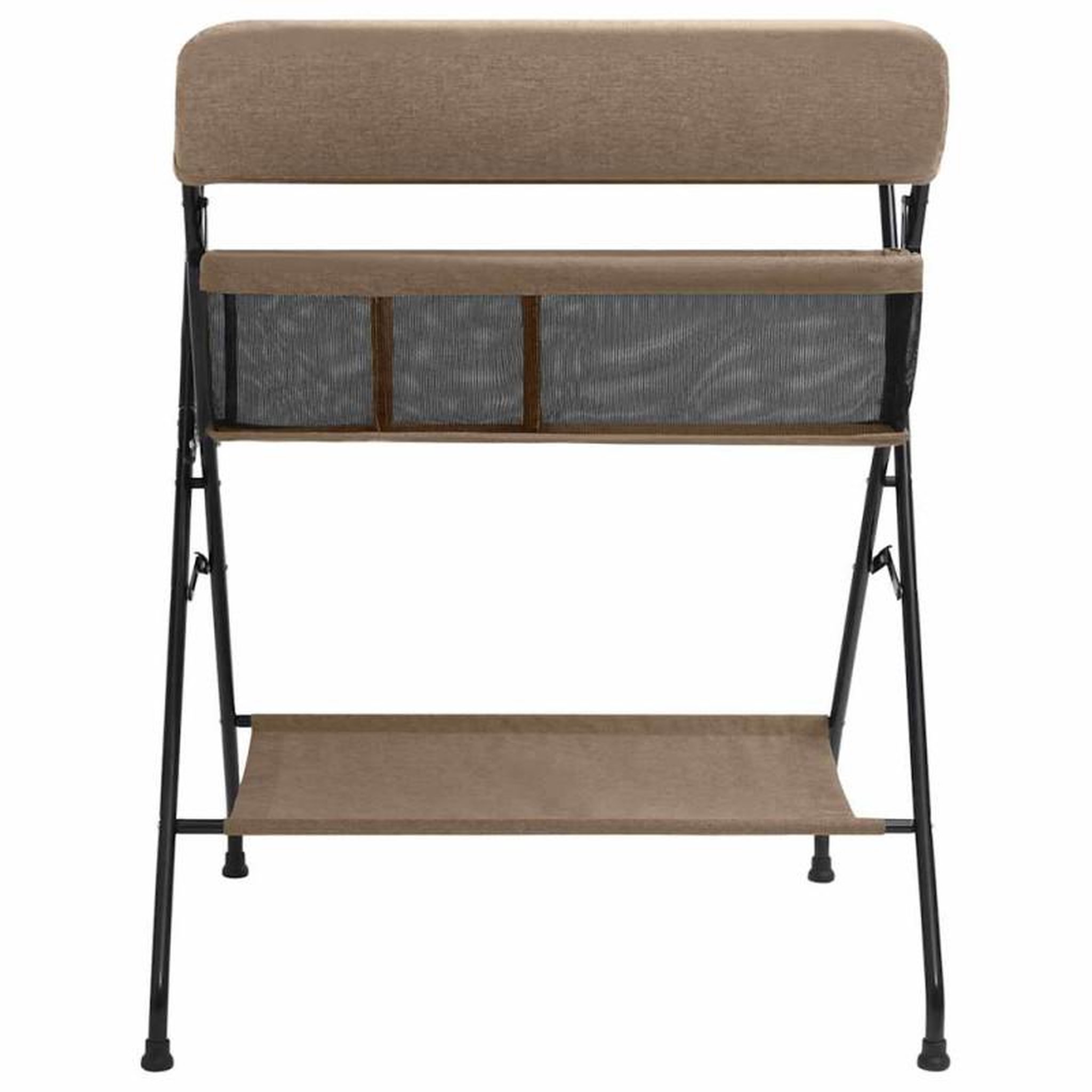 Voir la diapositive 2 : VIDAXL Table à langer Taupe Fer