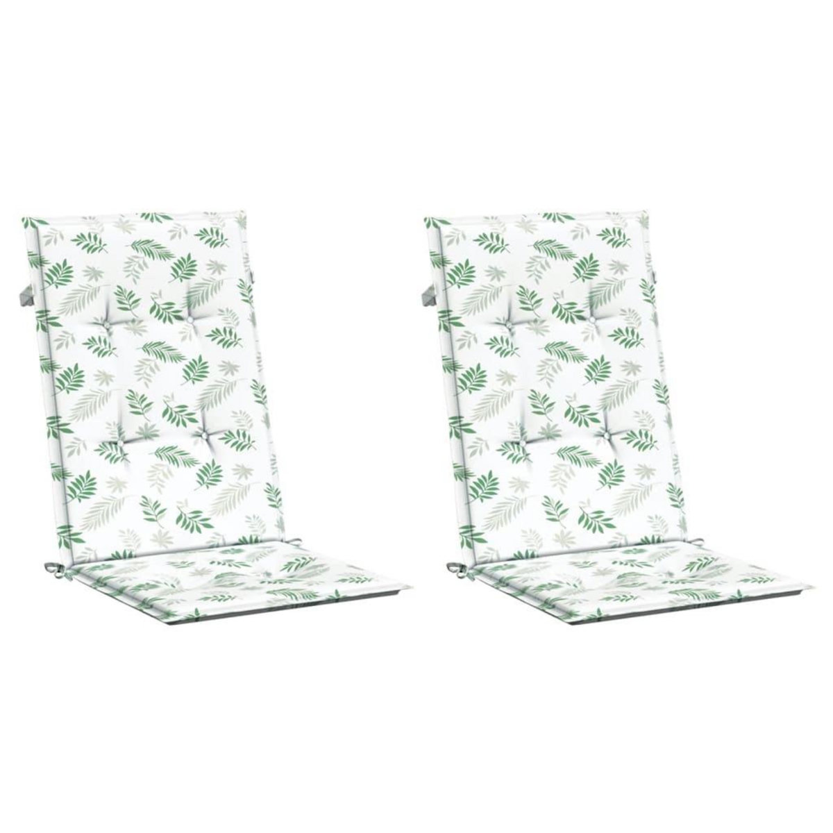 VIDAXL Coussins de chaise a dossier haut lot de 2 modele de feuille