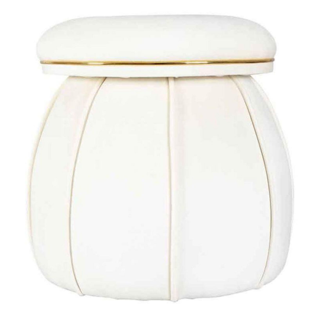 Paris Prix Tabouret Rond Design  Corin  55cm Ivoire & Or