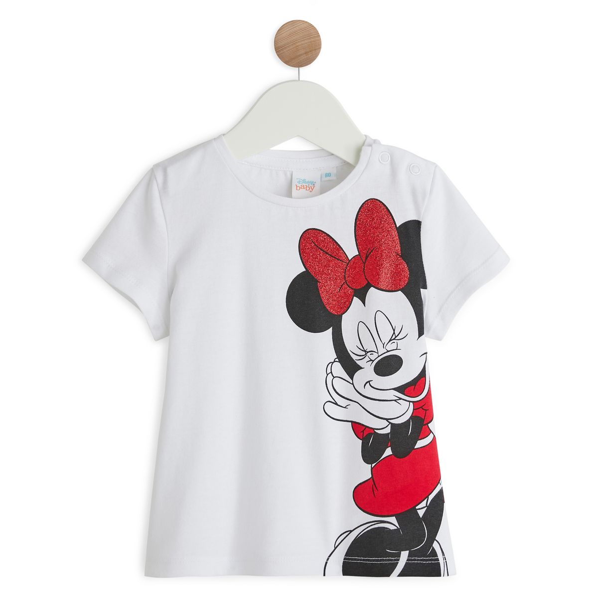 INEXTENSO T-shirt blanc en coton bébé fille Minnie
