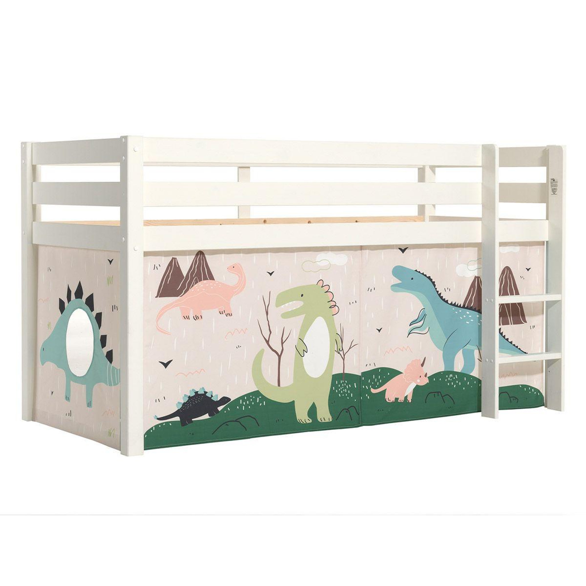 Paris Prix Lit enfant surélevé  pino dino  90x200cm blanc