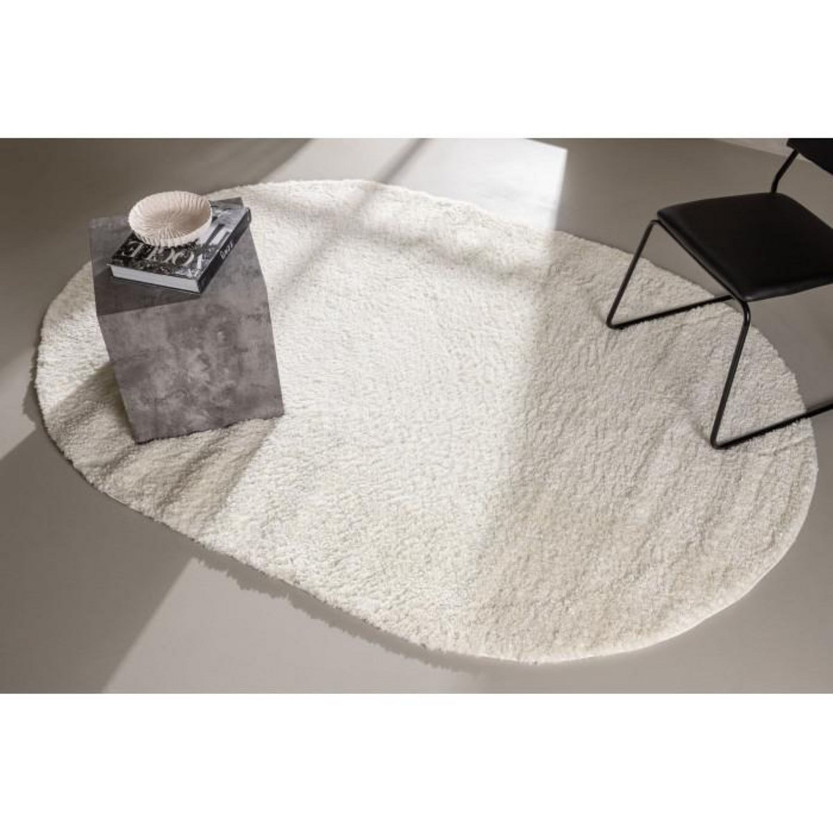 Paris Prix Tapis Déco Ovale  Walter  240x340cm Blanc