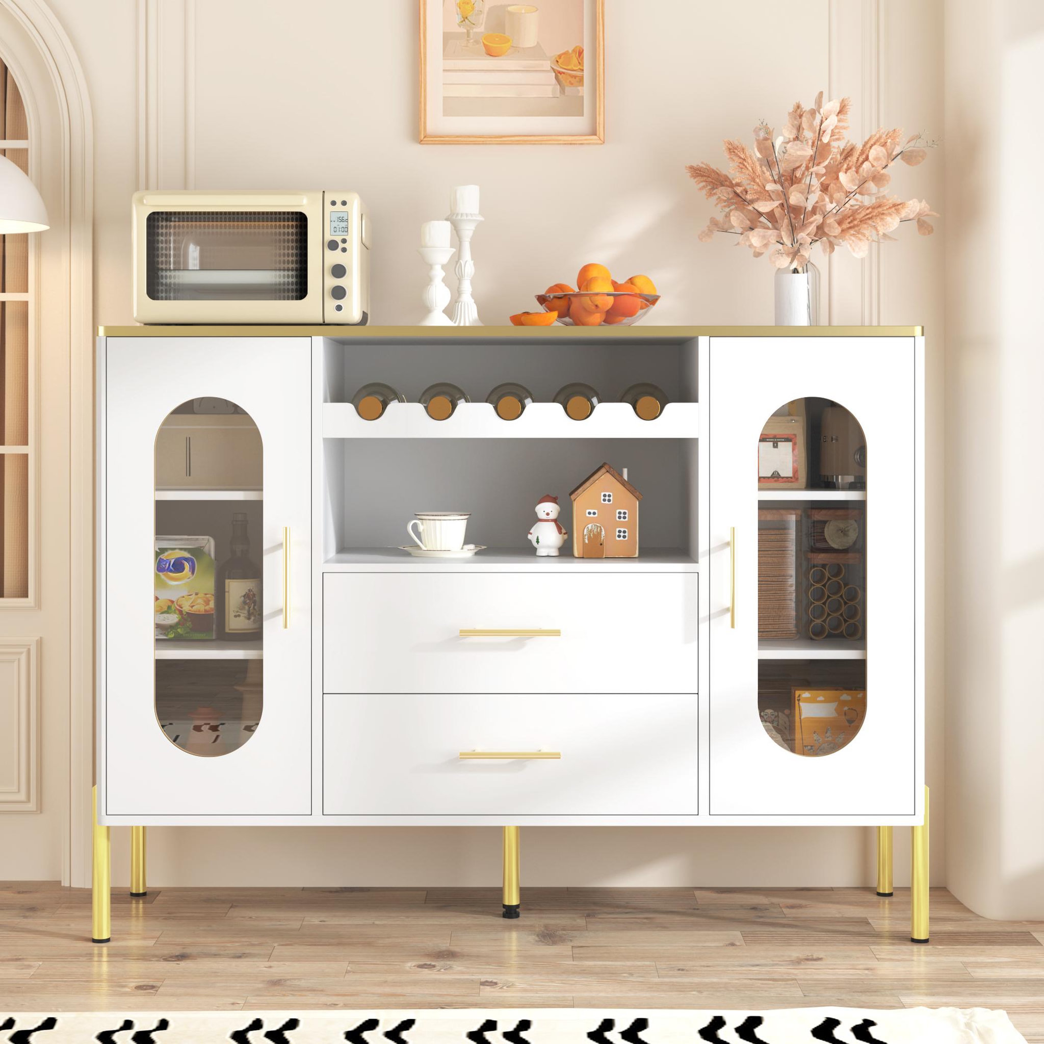 Voir la diapositive 2 : MERAX Buffet 2 porte(s) 2 tiroir(s) - 120 cm blanc mdf